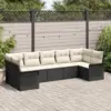 Image de vidaXL Ensemble de canapé de jardin 7 pcs Noir Poly rotin