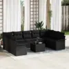 Image de vidaXL Ensemble de canapé de jardin 10 pc Beige polyrotin