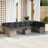 Image de vidaXL Ensemble de canapé de jardin 11 pcs Noir polyrotin