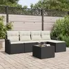 Image de vidaXL Ensemble de canapé de jardin 6 pc Marron polyrotin