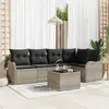 Image de vidaXL Ensemble de canapé de jardin 6 pcs Gris clair polyrotin