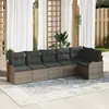 Image de vidaXL Ensemble de canapé de jardin avec stockage 6 pcs Gris polyrotin