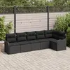 Image de vidaXL Ensemble de canapé de jardin 6 pc Noir polyrotin