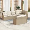 Image de vidaXL Ensemble de canapé de jardin 8 pcs Beige et blanc polyrotin