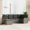 Image de vidaXL Ensemble de canapé de jardin avec coussin 6 pcs Gris Poly rotin