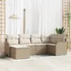 Image de vidaXL Ensemble de canapé de jardin 6 pc Beige et blanc polyrotin