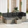 Image de vidaXL Ensemble de canapé de jardin 7 pc Gris clair polyrotin