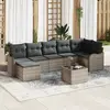 Image de vidaXL Ensemble de canapé de jardin avec coussin 8 pcs Gris Poly rotin