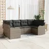 Image de vidaXL Ensemble de canapé de jardin 6 pc Gris Poly rotin