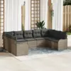 Image de vidaXL Ensemble de canapé de jardin 9 pc Gris polyrotin