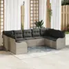 Image de vidaXL Ensemble de canapé de jardin 9 pcs Gris clair polyrotin