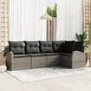 Image de vidaXL Ensemble de canapé de jardin 5 pc Gris polyrotin