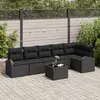 Image de vidaXL Ensemble de canapé de jardin 7 pc Noir polyrotin