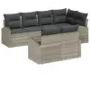 Image de vidaXL Ensemble de canapé de jardin 7 pcs Gris clair polyrotin
