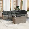 Image de vidaXL Ensemble de canapé de jardin 9 pc Gris polyrotin