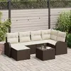 Image de vidaXL Ensemble de Canapés 7 pc Marron et blanc polyrotin