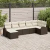 Image de vidaXL Ensemble de Canapés avec coussin 7 pcs Marron polyrotin