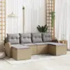 Image de vidaXL Ensemble de Canapés 6 pcs Beige et gris clair polyrotin