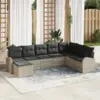 Image de vidaXL Ensemble de Canapés avec coussin 8 pcs Gris clair polyrotin