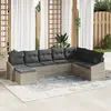 Image de vidaXL Ensemble de canapé de jardin 8 pc Gris clair polyrotin