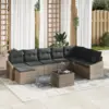 Image de vidaXL Ensemble de canapé de jardin 8 pcs Gris clair polyrotin