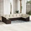 Image de vidaXL Ensemble de canapé de jardin 10 pcs Marron et Crème polyrotin