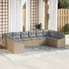 Image de vidaXL Ensemble de canapé de jardin 10 pc Beige et Gris clair