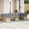 Image de vidaXL Ensemble de canapé de jardin Beige et Gris clair polyrotin
