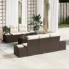 Image de vidaXL Ensemble de canapé de jardin 6 pc Marron et Crème polyrotin
