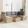 Image de vidaXL Ensemble de canapé de jardin 8 pc Beige et gris polyrotin