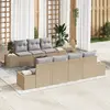 Image de vidaXL Ensemble de canapé de jardin 8 pcs Beige et gris polyrotin