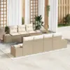 Image de vidaXL Ensemble de canapé de jardin 8 pc Beige et crème polyrotin
