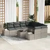 Image de vidaXL Ensemble de canapé de jardin 9 pcs Gris clair et gris foncé