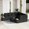 Image de vidaXL Ensemble de canapé de jardin 9 pc Noir polyrotin