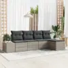 Image de vidaXL Ensemble de canapé de jardin 5 pcs Gris clair polyrotin