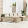 Image de vidaXL Ensemble de canapé de jardin 5 pc Beige et crème polyrotin