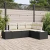 Image de vidaXL Ensemble de canapé de jardin 4 pc Noir et Crème polyrotin