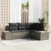 Image de vidaXL Ensemble de canapé de jardin 4 pc Gris polyrotin