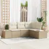 Image de vidaXL Ensemble de canapé de jardin 4 pc Beige et crème polyrotin
