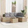 Image de vidaXL Ensemble de canapé de jardin Beige et Gris clair polyrotin