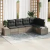 Image de vidaXL Ensemble de canapé de jardin avec stockage 5 pcs Gris polyrotin