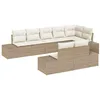 Image de vidaXL Ensemble de canapé de jardin 8 pcs Beige et crème Poly rotin, Jardin et terrasse, Canapé modulaire moderne, Rectangulaire léger, Matériaux résistants aux UV, Assise extérieure confortable