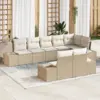 Image de vidaXL Ensemble de canapé de jardin 8 pcs Beige et crème Poly rotin