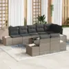 Image de vidaXL Ensemble de canapé de jardin avec stockage Gris Poly rotin
