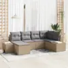 Image de vidaXL Ensemble de canapé de jardin 6 pcs Beige et Gris clair