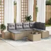Image de vidaXL Ensemble de canapé de jardin 6 pcs Beige et Gris clair