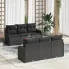 Image de vidaXL Ensemble de canapé de jardin avec stockage 7 pcs Noir polyrotin