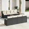 Image de vidaXL Ensemble de canapé de jardin 9 pc Noir et Crème polyrotin