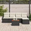 Image de vidaXL Ensemble de canapé de jardin 6 pcs Noir et Crème polyrotin