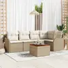 Image de vidaXL Ensemble de canapé de jardin 6 pcs Beige et crème polyrotin
